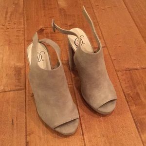 Suede Platform Nude Heels